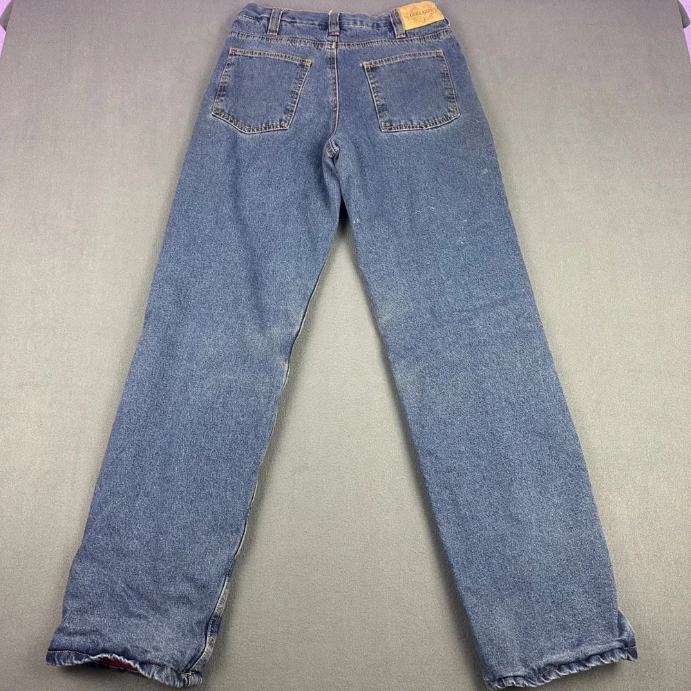 Guide Gear Mens Thinsulate Lined Insulated Jeans Blue Denim 30x34 Red Fleece